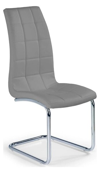 Scaun tapitat K147, gri/crom, piele ecologica/metal, 42X55X101 CM