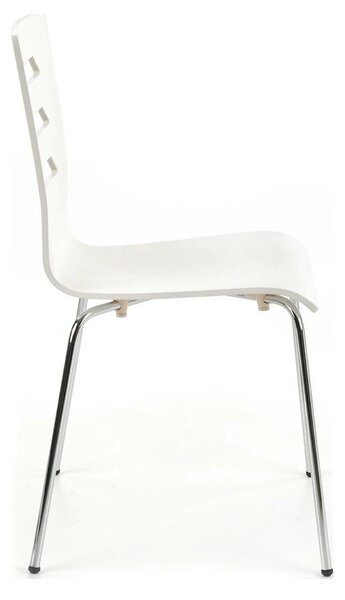 Scaun K155, alb/crom, placaj indoit/metal, 43x47x85 cm