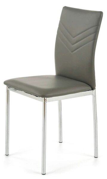 Scaun tapitat K137, gri/crom, piele ecologica/metal, 43X49X92 CM