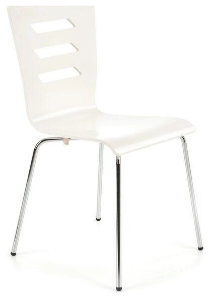 Scaun K155, alb/crom, placaj indoit/metal, 43x47x85 cm