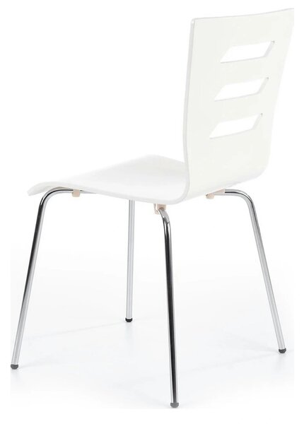 Scaun K155, alb/crom, placaj indoit/metal, 43x47x85 cm