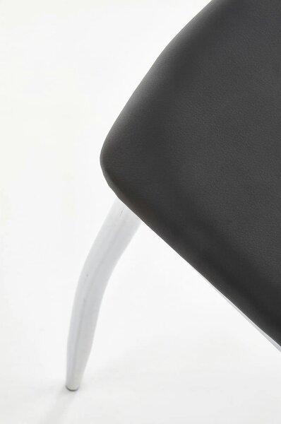 Scaun tapitat K187, negru/crom, piele ecologica/metal, 46x56x97 cm