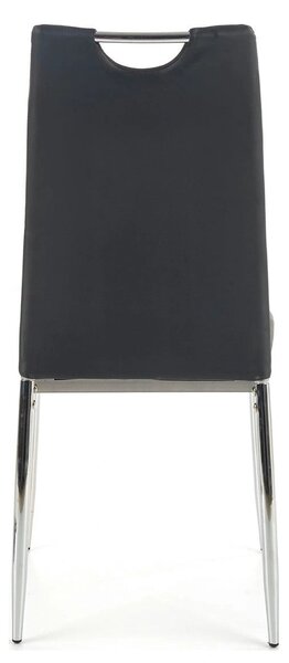 Scaun tapitat K187, negru/crom, piele ecologica/metal, 46x56x97 cm