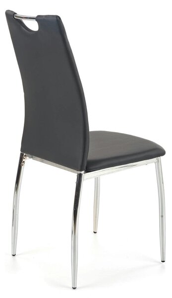 Scaun tapitat K187, negru/crom, piele ecologica/metal, 46x56x97 cm