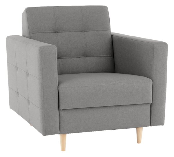 KONDELA Fotoliu complet tapiţat, material textil gri, AMEDIA