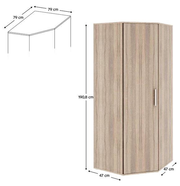 KONDELA Dulap , DTD laminat, stejar sonoma, DUNAJ TIPUL15