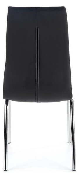 Scaun tapitat K186, negru/alb/crom, piele ecologica/metal, 42X63X100 C