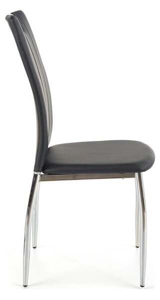 Scaun tapitat K187, negru/crom, piele ecologica/metal, 46x56x97 cm