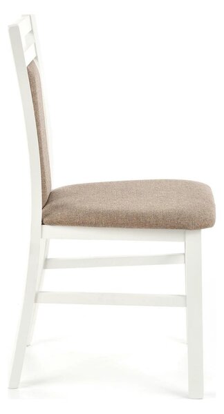 Scaun HUBERT 8, bej/alb, stofa clasica/lemn de fag, 45x51x90 cm