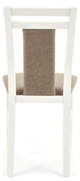 Scaun HUBERT 8, bej/alb, stofa clasica/lemn de fag, 45x51x90 cm