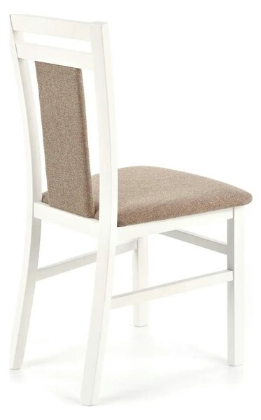 Scaun HUBERT 8, bej/alb, stofa clasica/lemn de fag, 45x51x90 cm