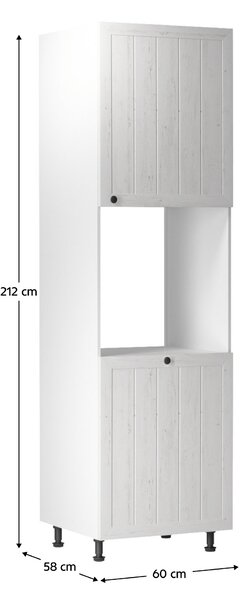 KONDELA Dulap pentru alimente D60P, alb/pin Andersen, dreapta, PROVENCE