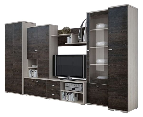 KONDELA Mobilier living, frasin/stejar american, ARS
