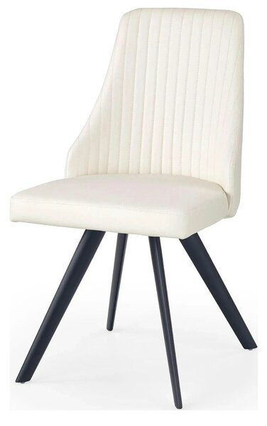 Scaun tapitat K206, alb/negru, piele ecologica/metal, 53X48X87 CM