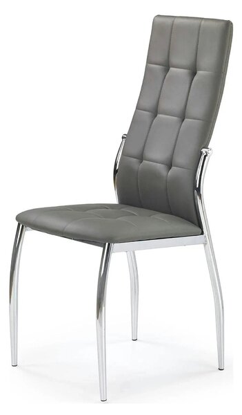 Scaun K209, gri/crom, piele ecologica/metal, 43x54x101 cm