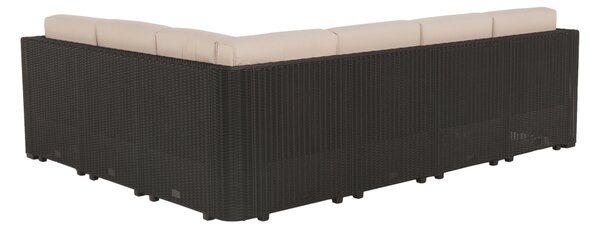 KONDELA Set de grădină din rattan, 3 piese, maro/bej, RODEN