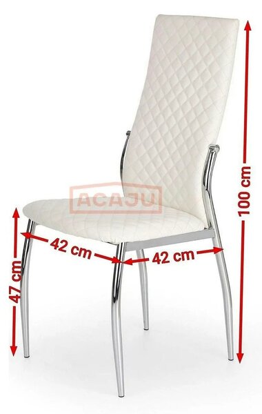 Scaun bucatarie K238, gri/crom, piele ecologica/metal, 42X42X100 CM