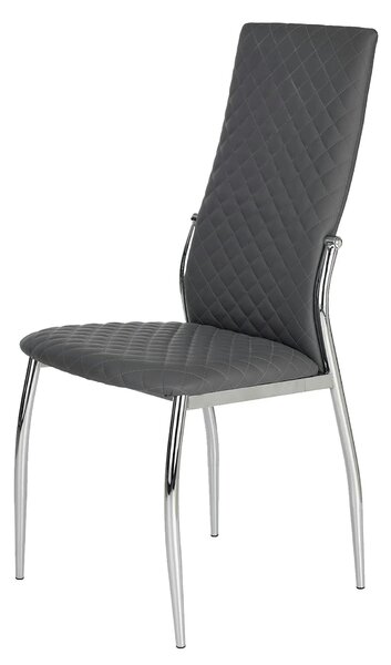 Scaun bucatarie K238, gri/crom, piele ecologica/metal, 42X42X100 CM