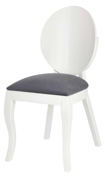 Scaun tapitat Verdi, gri/alb, stofa clasica/lemn de fag, 43X52X90 CM