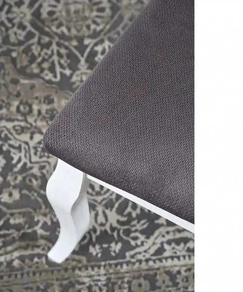 Scaun tapitat Verdi, gri/alb, stofa clasica/lemn de fag, 43X52X90 CM