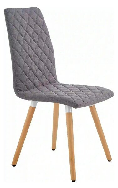 Scaun sufragerie K282, gri/stejar, stofa clasica/lemn, 44X56X93 CM