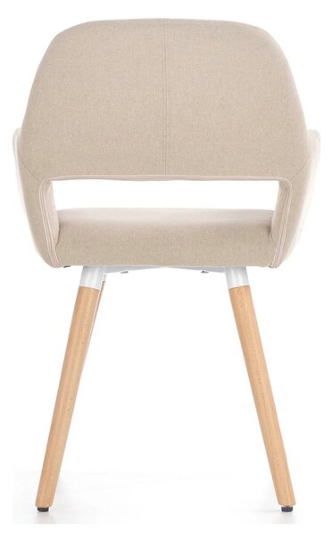 Scaun K283, bej/stejar, stofa clasica/lemn, 56X56X80 CM
