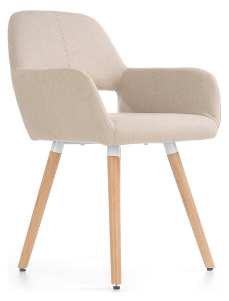Scaun K283, bej/stejar, stofa clasica/lemn, 56X56X80 CM