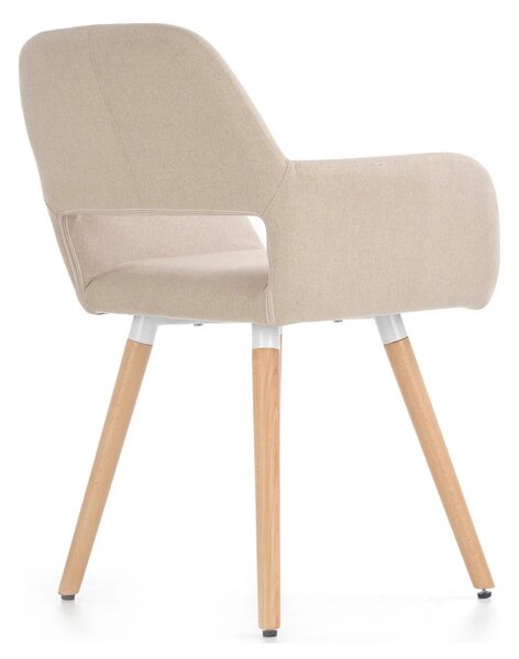 Scaun K283, bej/stejar, stofa clasica/lemn, 56X56X80 CM