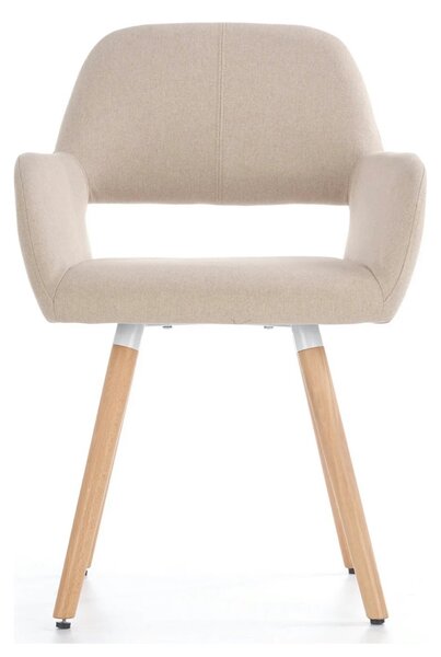 Scaun K283, bej/stejar, stofa clasica/lemn, 56X56X80 CM