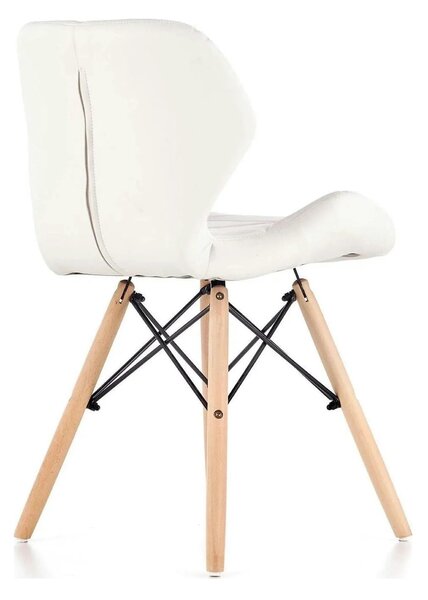 Scaune living K281, alb/stejar, piele ecologica/lemn, 48X51X74 CM