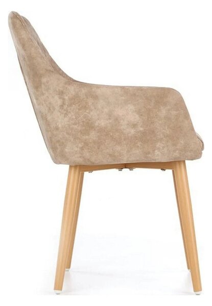 Scaun tapitat K287, bej/stejar, 58x61x85 cm