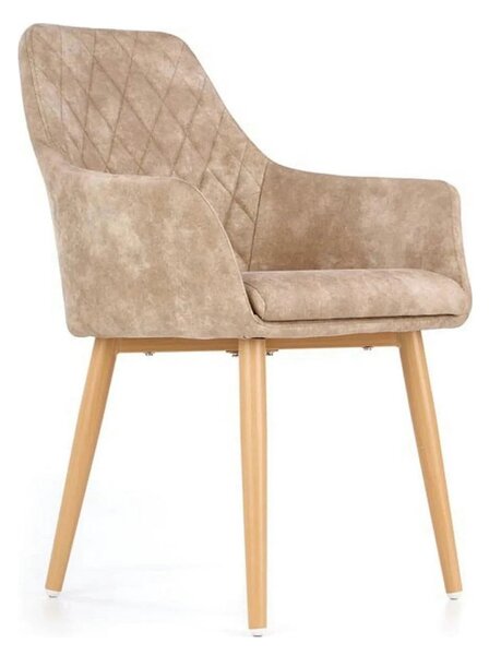 Scaun tapitat K287, bej/stejar, 58x61x85 cm
