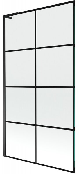 Mexen Next L, paravan de baie cu 1 aripă 100 x 150 cm, model sticlă transparentă de 6 mm negru, profil negru, 895-100-000-03-77-70