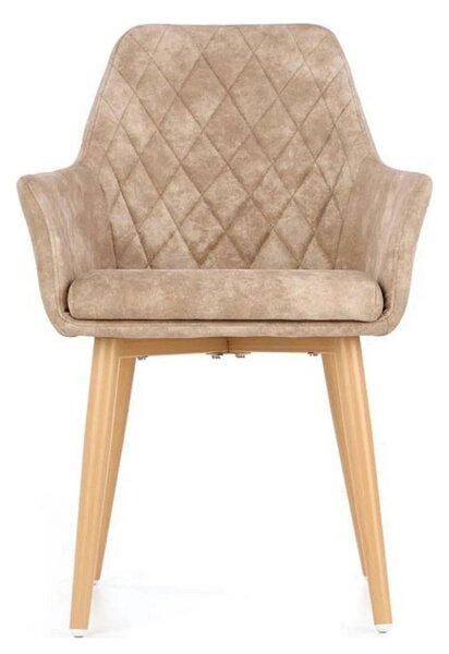 Scaun tapitat K287, bej/stejar, 58x61x85 cm
