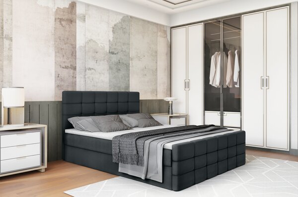 KONDELA Pat boxspring, 140x200, gri, BEST