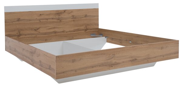 KONDELA Set dormitor (pat 160x200 cm), stejar wotan/alb, GABRIELA NEW