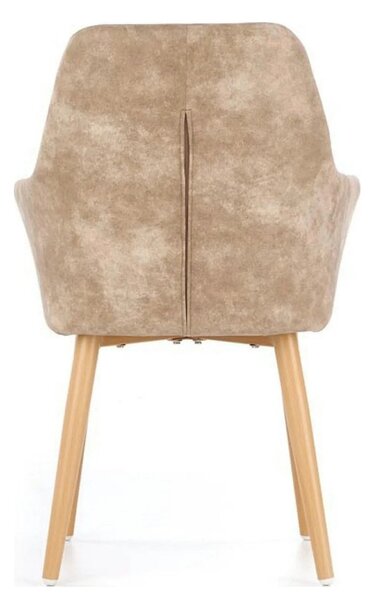 Scaun tapitat K287, bej/stejar, 58x61x85 cm