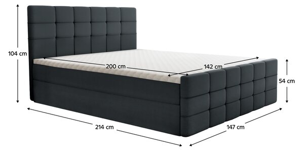KONDELA Pat boxspring, 140x200, gri, BEST