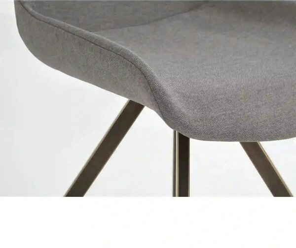 Scaun tapitat K290, gri/auriu antic, stofa clasica/metal, 56X59X86 CM