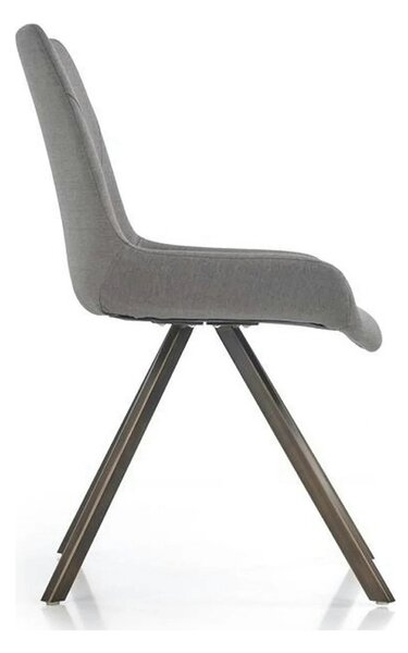 Scaun tapitat K290, gri/auriu antic, stofa clasica/metal, 56X59X86 CM