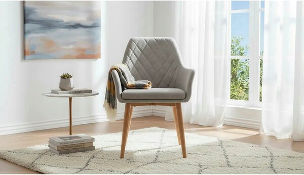 Scaun sufragerie K287, gri/stejar, 58x61x50 cm