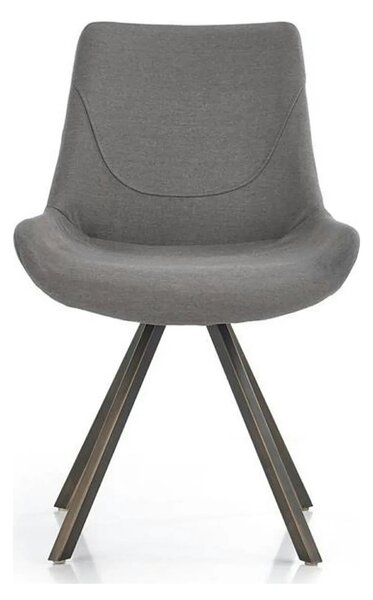 Scaun tapitat K290, gri/auriu antic, stofa clasica/metal, 56X59X86 CM