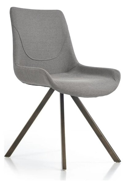 Scaun tapitat K290, gri/auriu antic, stofa clasica/metal, 56X59X86 CM