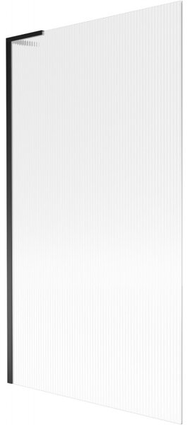 Mexen Next L, paravan de baie cu 1 aripă 100 x 150 cm, sticlă de 6 mm cu model nervuri, profil negru, 895-100-000-03-09-70