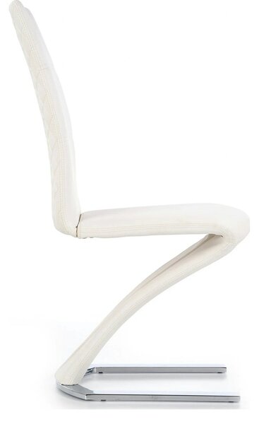 Scaun K291, alb/crom, piele ecologica/metal, 45X63X101 CM