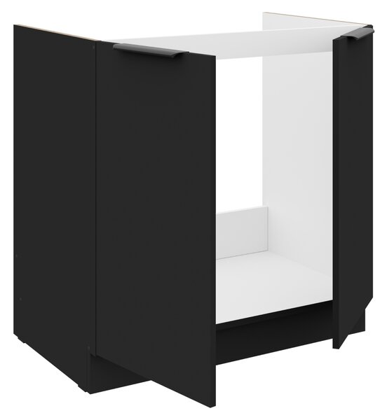 KONDELA Dulap de chiuvetă, negru, SIBER 80 ZL 2F BB