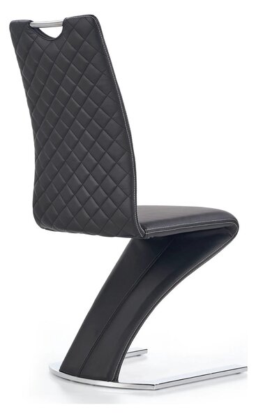 Scaun K291, negru/crom, piele ecologica/metal, 45X63X101 CM