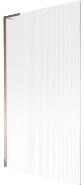 Mexen Next L, paravan de baie cu 1 aripă 100 x 150 cm, sticlă de 6 mm cu model nervurat, profil auriu roz, 895-100-000-03-09-60