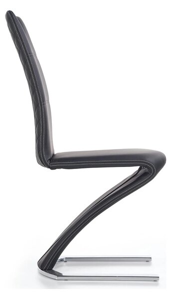 Scaun K291, negru/crom, piele ecologica/metal, 45X63X101 CM