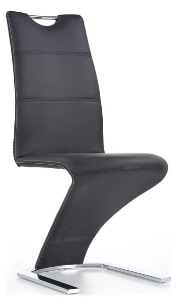 Scaun K291, negru/crom, piele ecologica/metal, 45X63X101 CM